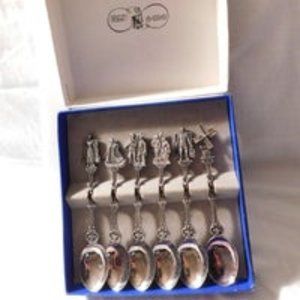 PLEET HOLLAND SILVER PLATED DUTCH SPOONS SET VINTAGE